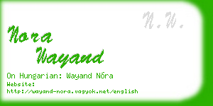 nora wayand business card
